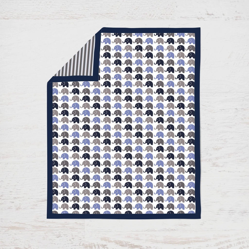 10 Piece Blue Gray Crib Bedding Set I8771