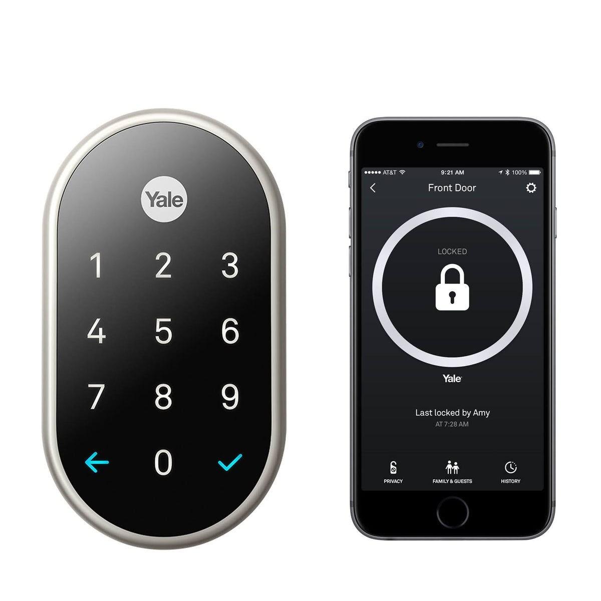 Keyless Push Button Deadbolt in Satin Nickel T9887