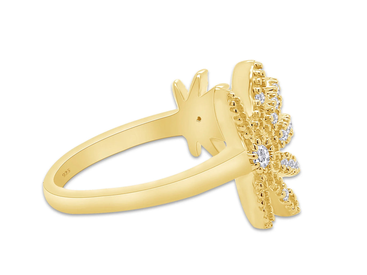 14K Yellow Gold Plated 925 Sterling Silver Diamond Toe Ring M425