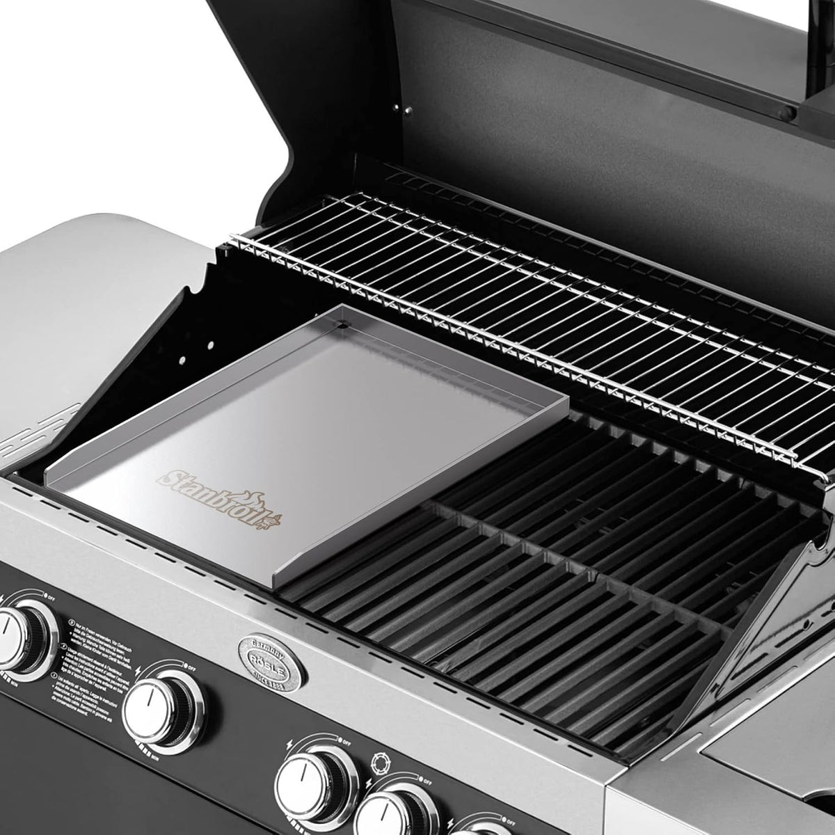 Stainless Steel Gas Grill Griddle Pan Pack of 2 Q4934