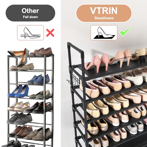10 Tiers 50 Pairs Black Metal Shoe Rack M57903