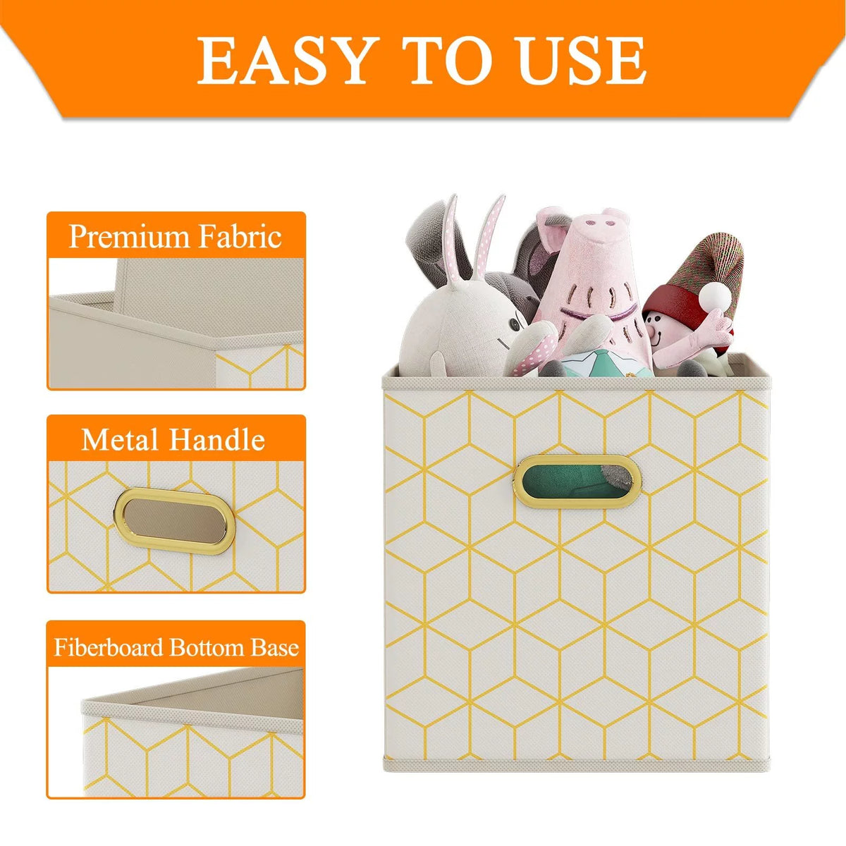 Set of 6 Collapsible Storage Cubes with Handles T21105