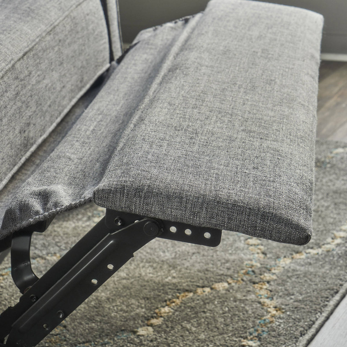 Gray Buttoned Fabric Reclining Loveseat I8947