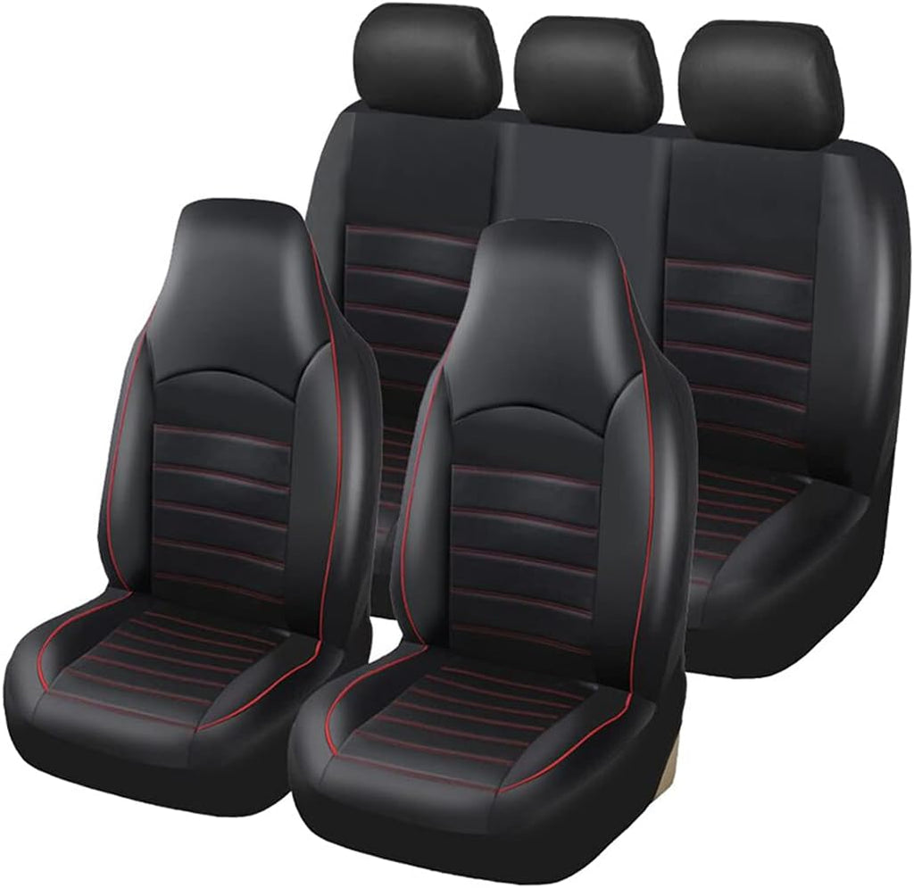 Blue PU Leather Car Seat Covers Full Set Pack of 2 I4920
