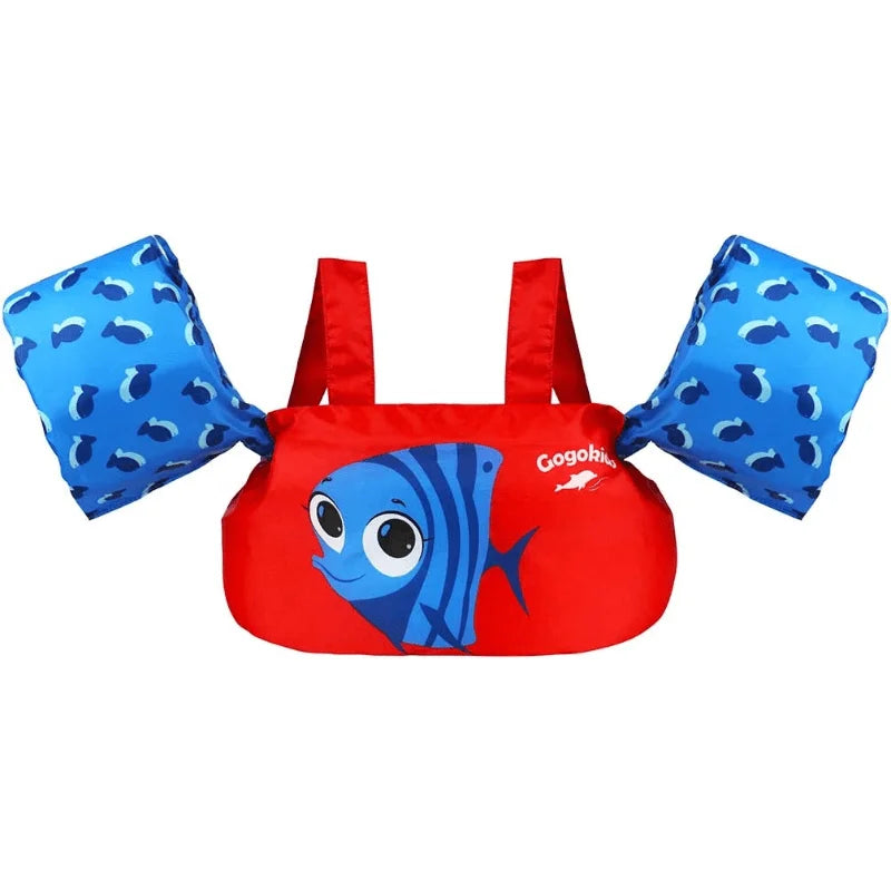 Toddler Swim Vest Floaties Jacket with Water Wings and Shoulder Strap E29703
