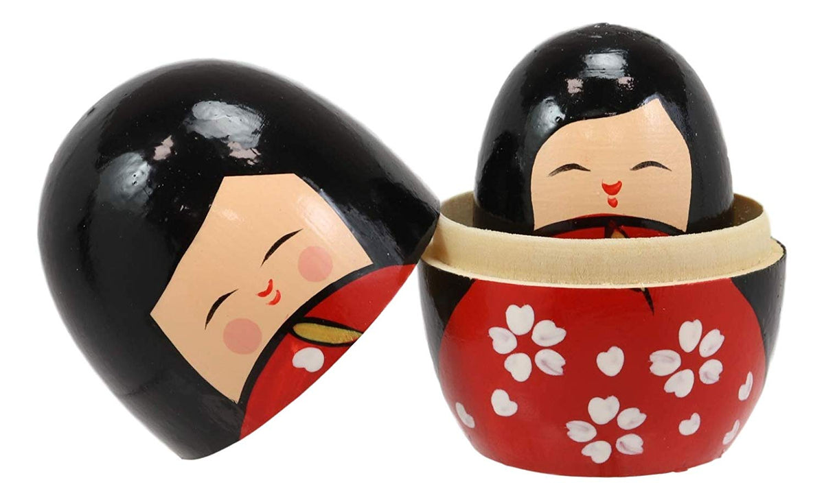 5 Piece Wooden Stacking Matryoshka Nesting Dolls Toy Y94221