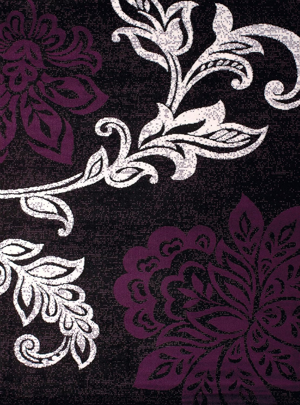 Plum Polypropylene Rug with Floral Pattern N555149