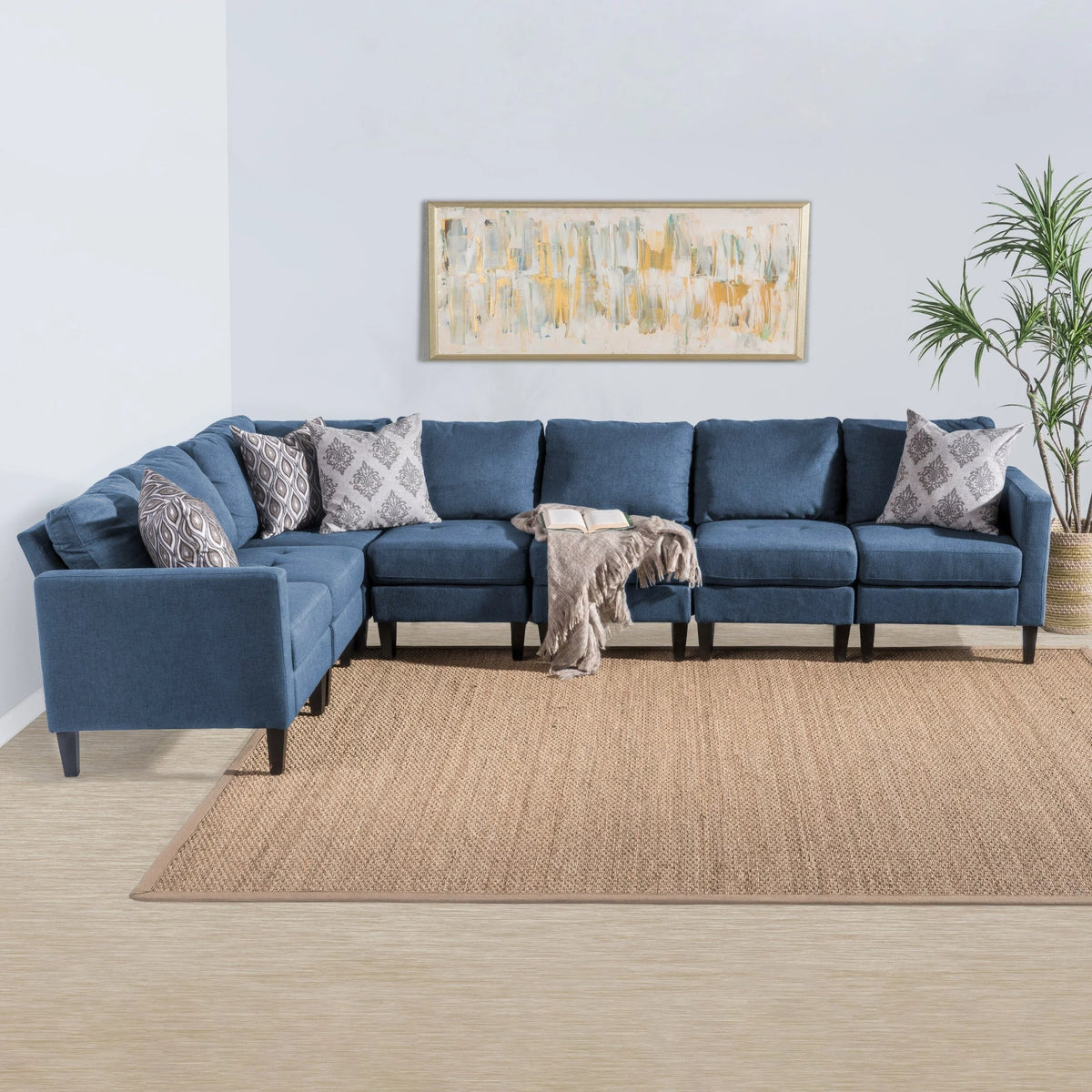7-piece Fabric Sectional Sofa Set O748771