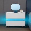 LED Nightstand 2 Drawers White Q237241