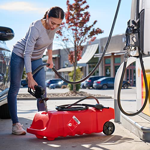 14 Gallon Yellow Portable Diesel Fuel Tank Container with Siphon Pump and Hose N580235