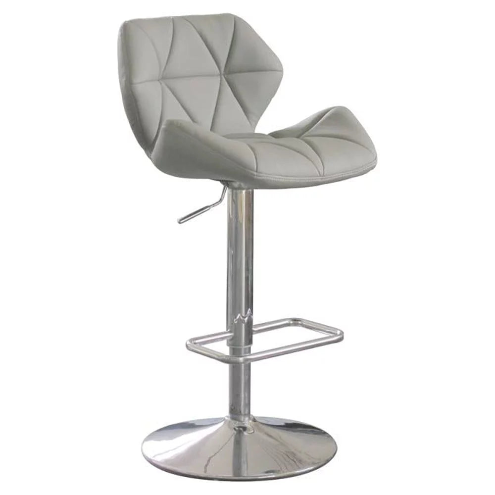 Gray Faux Leather Adjustable Height Barstool F41367