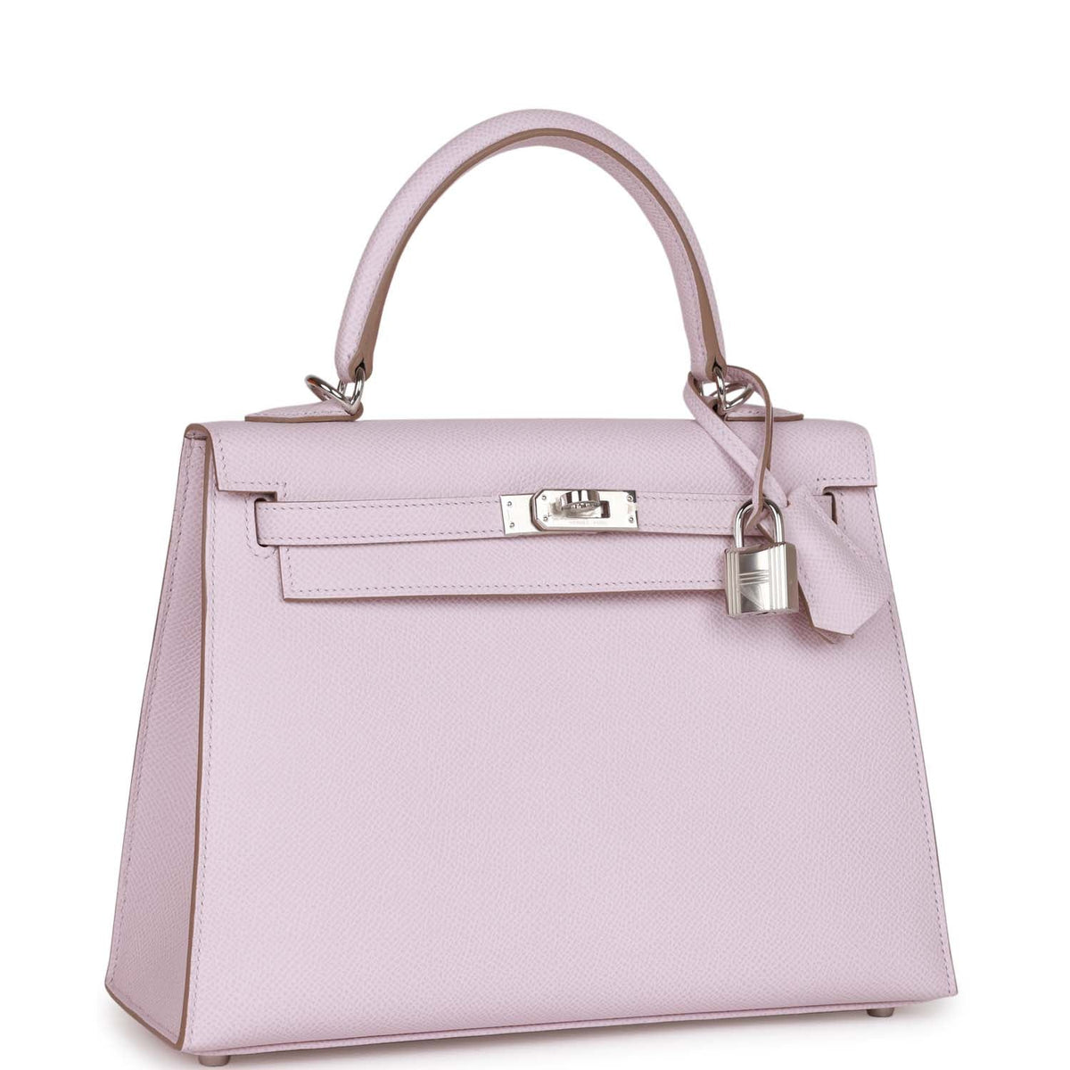 Mauve Pale Epsom Leather Handbag with Palladium Hardware G951