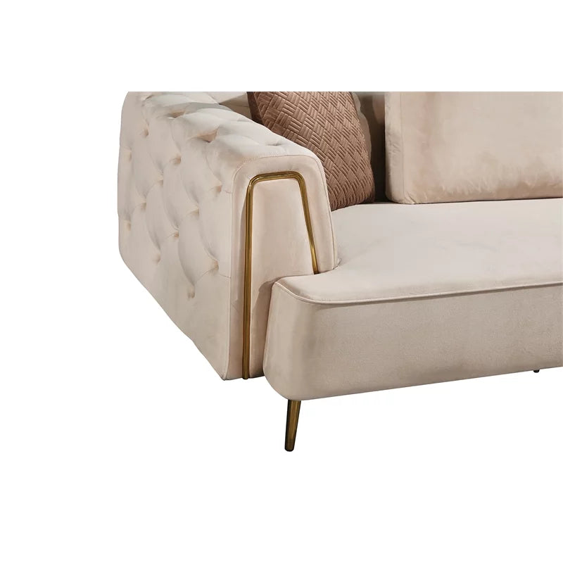 Cream Velvet Sofa C51718