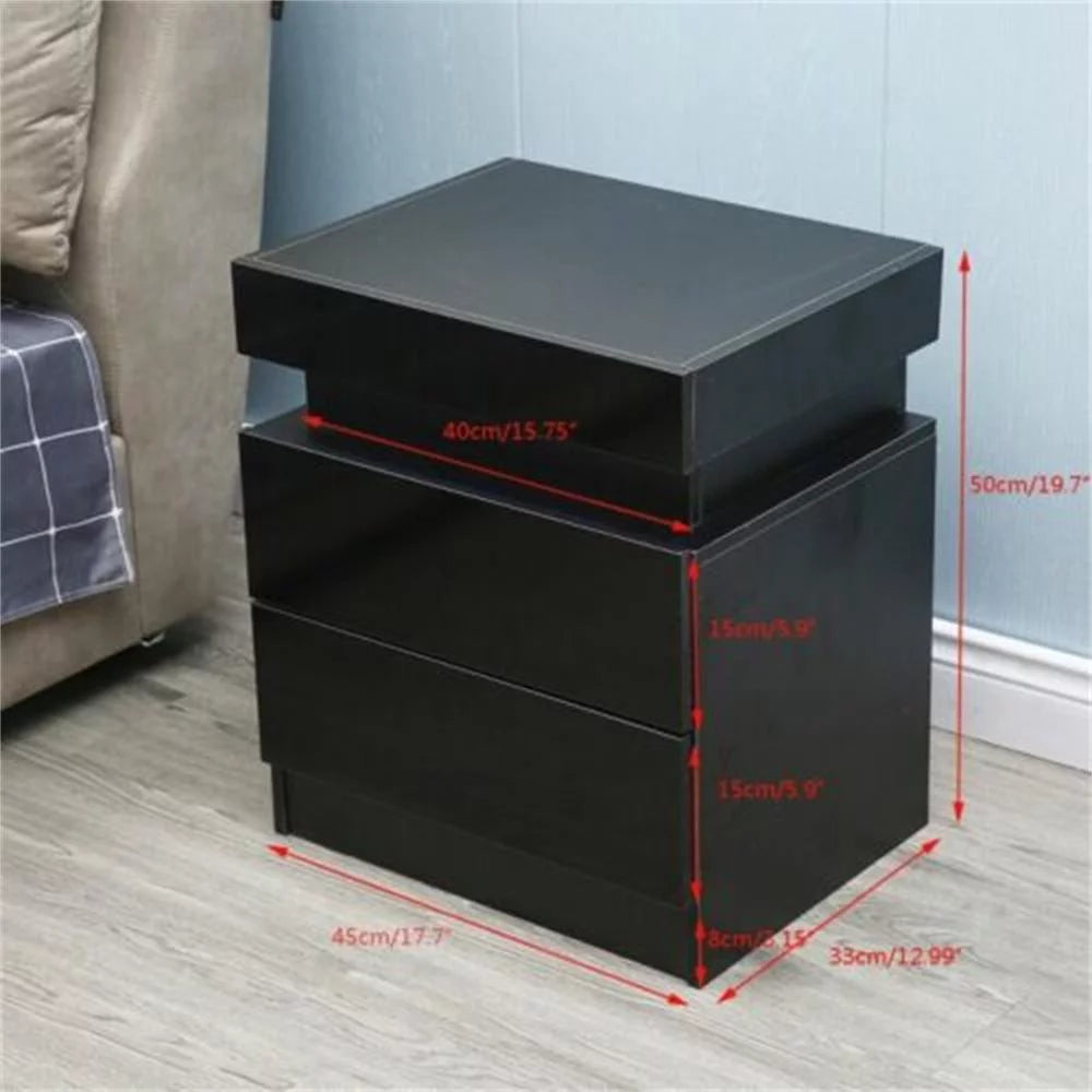 LED High Gloss 2 Drawer Nightstand C264532