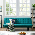 Teal Tufted Convertible Fabric Sofa Bed Z5273