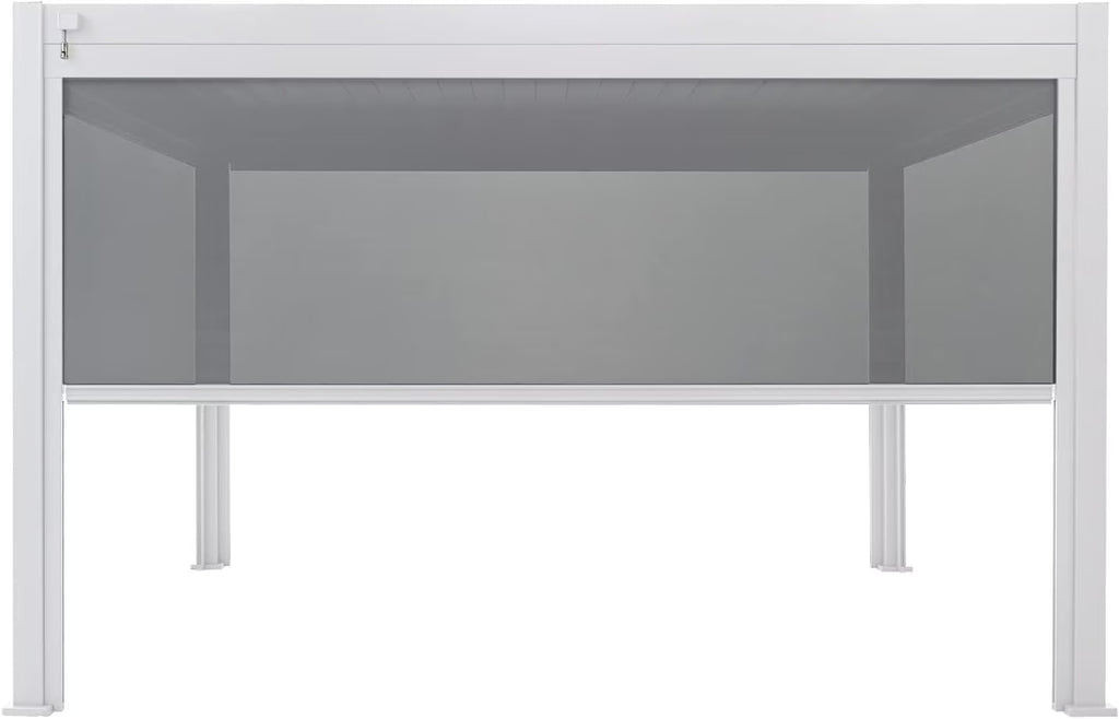 13' Aluminum Pull-Down Privacy Screen Pergola Divider (White) E948626