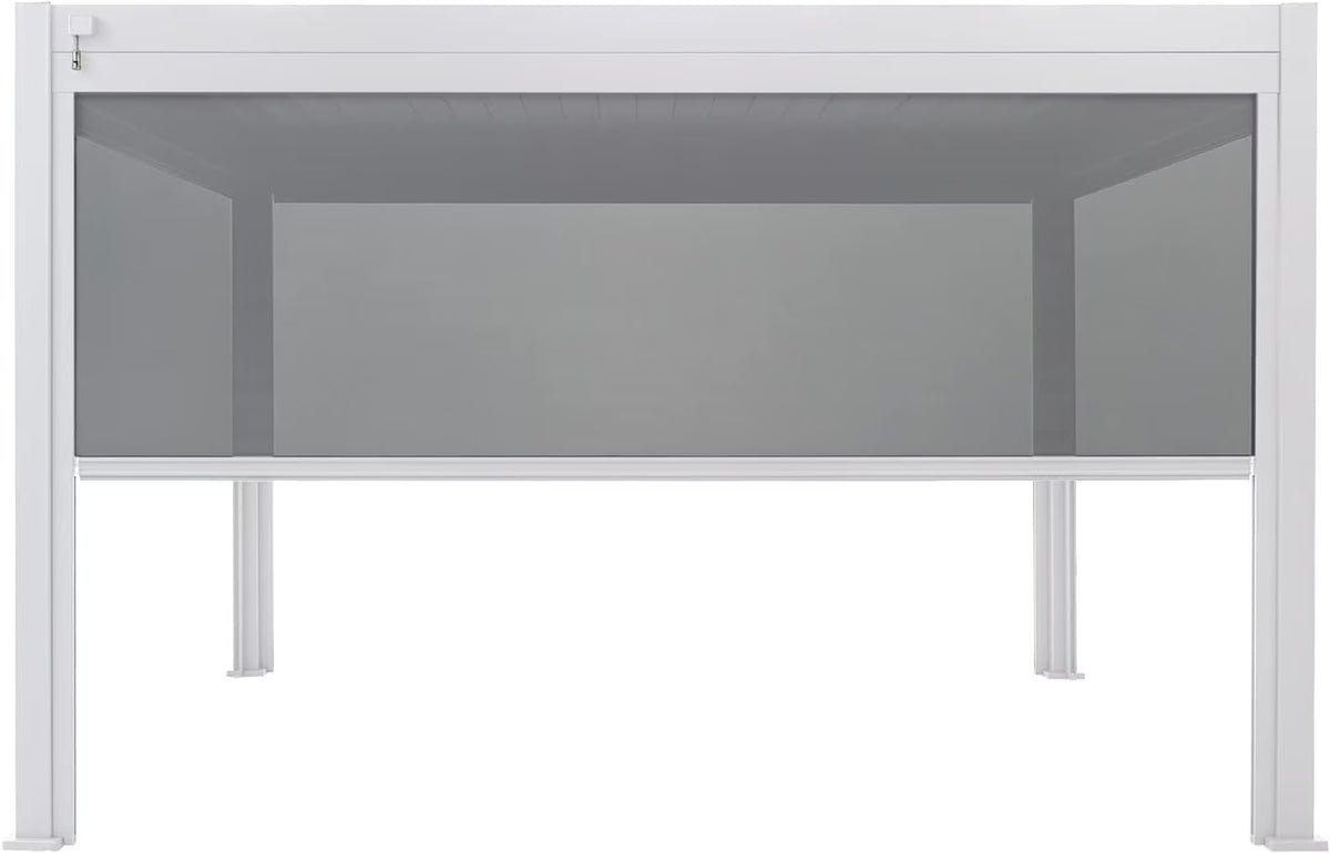 13' Aluminum Pull-Down Privacy Screen Pergola Divider (White) E948626