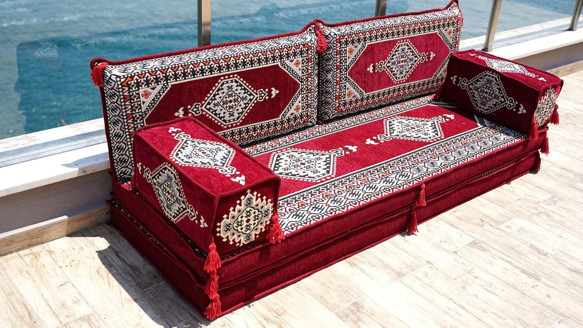 Maroon Floor Seating Sofa F410