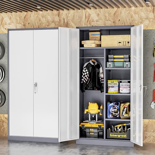 Black Metal Storage Cabinet with Adjustable Shelves W421858