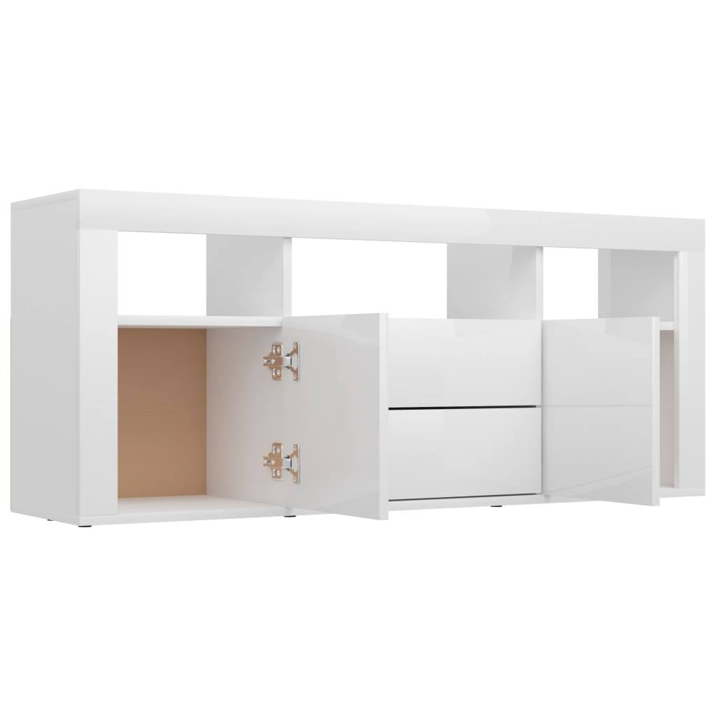 High Gloss White TV Cabinet Chipboard Q90713