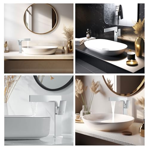 Tall Single Handle 1 Hole Solid Brass Bathroom Sink Faucet W88631