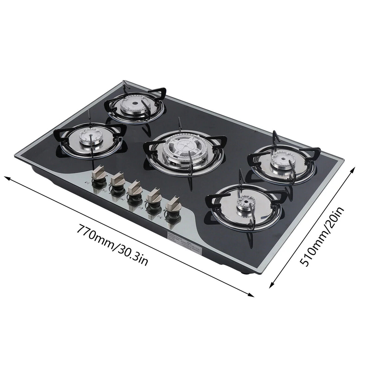 30" Stainless Steel 5 Burner Gas Cooktop R810