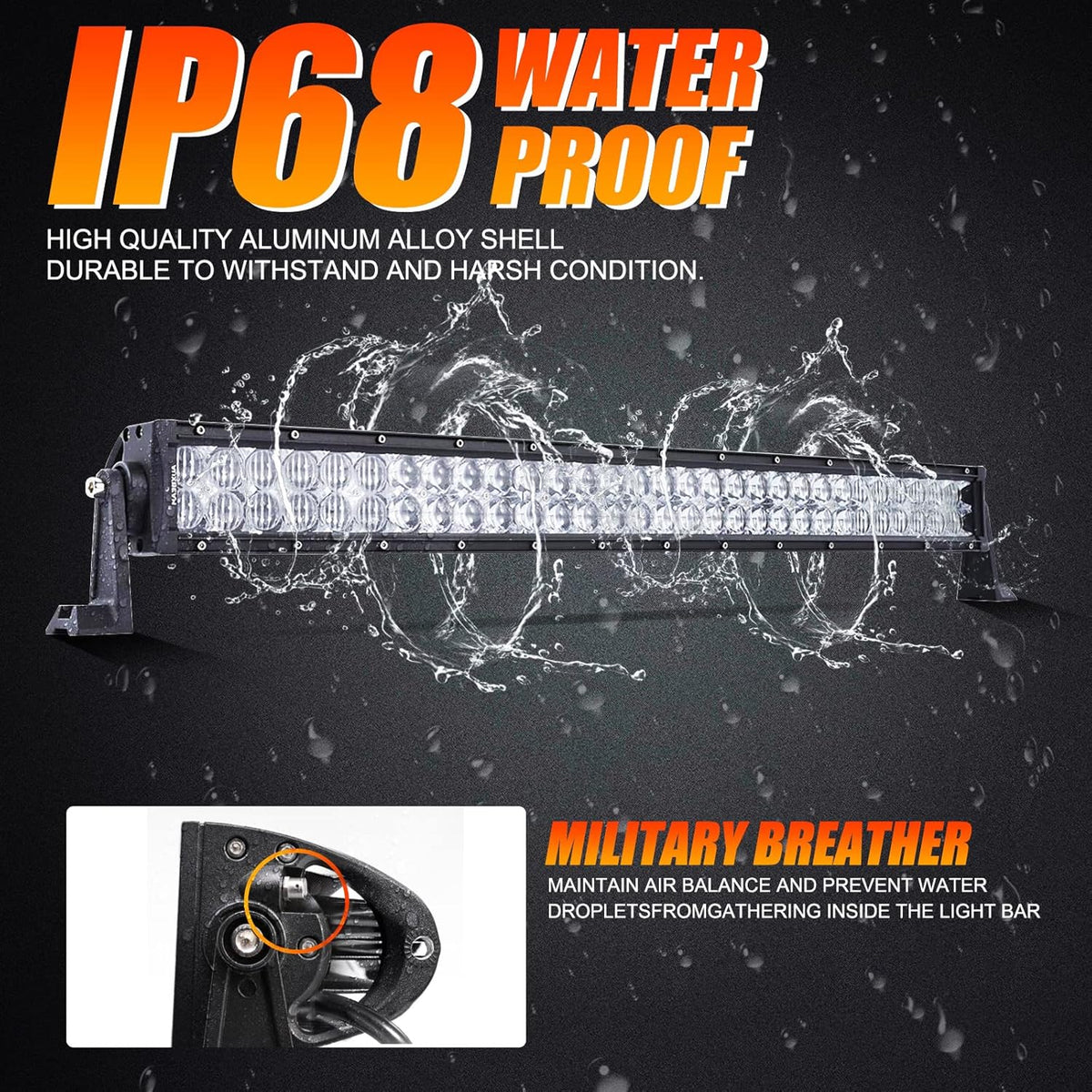 42 LED Light Bar 240W Spot Flood Combo Off Road Driving Lights with Wiring Harness F260