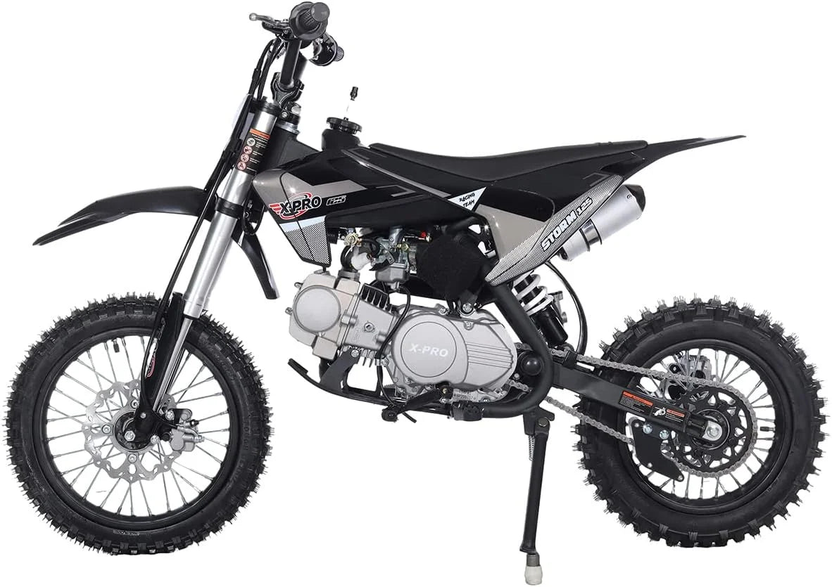 125cc Dirt Bike with 4-Speed Manual Transmission, Kick Start, 14"/12" Tires W77736