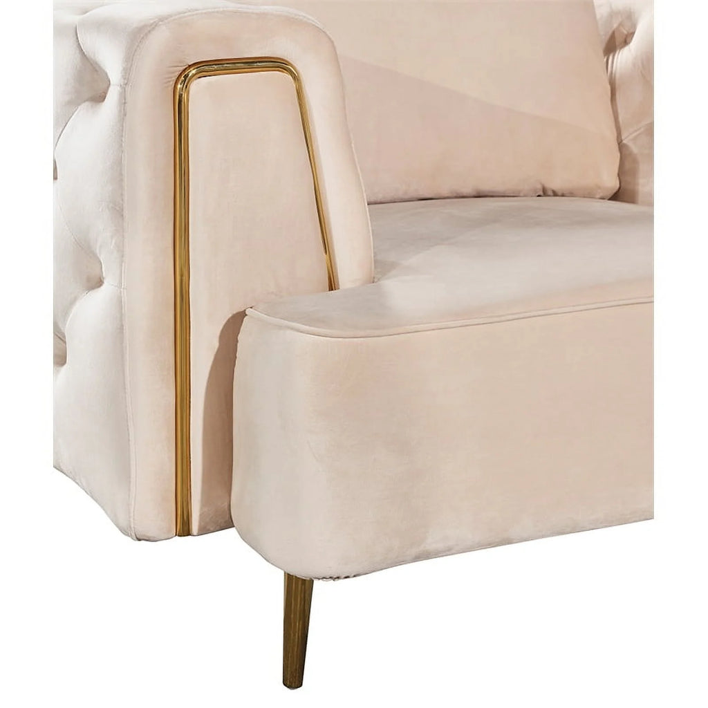 Cream Velvet Sofa C51718