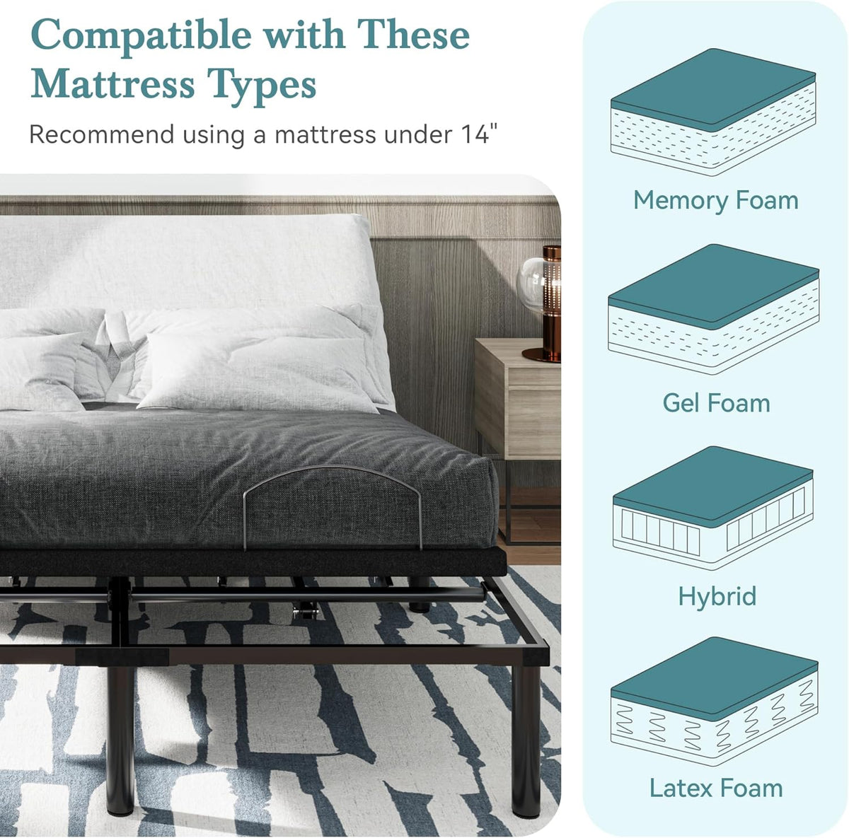 Queen Electric Adjustable Bed Base Frame M85737
