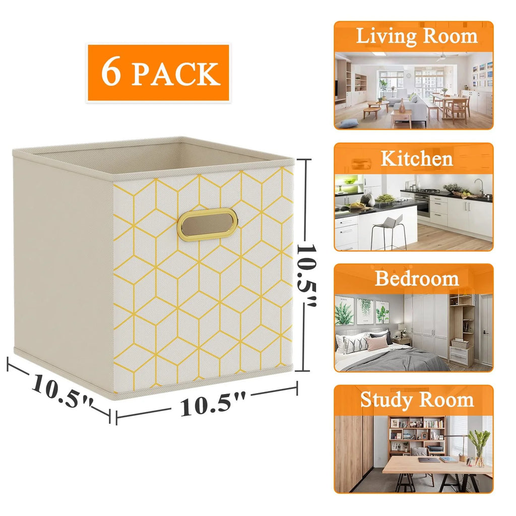 Set of 6 Collapsible Storage Cubes with Handles T21105