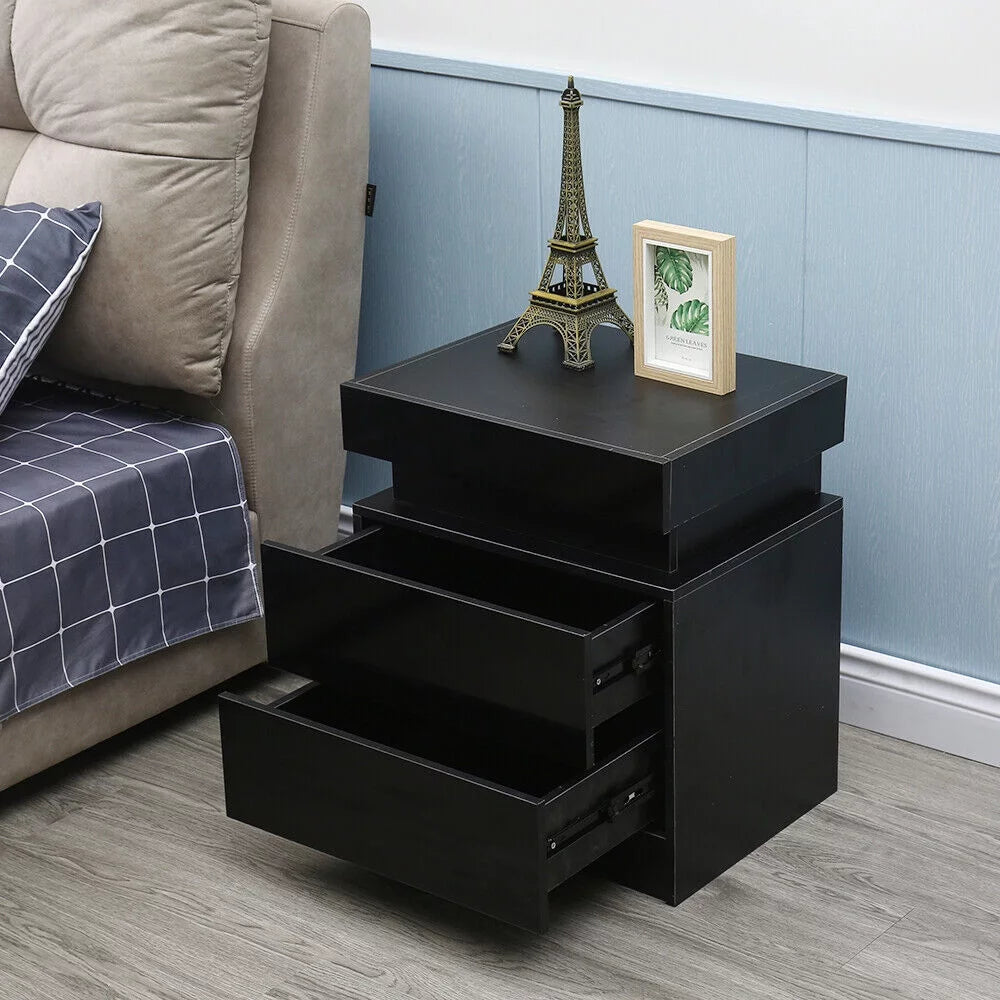 LED High Gloss 2 Drawer Nightstand C264532