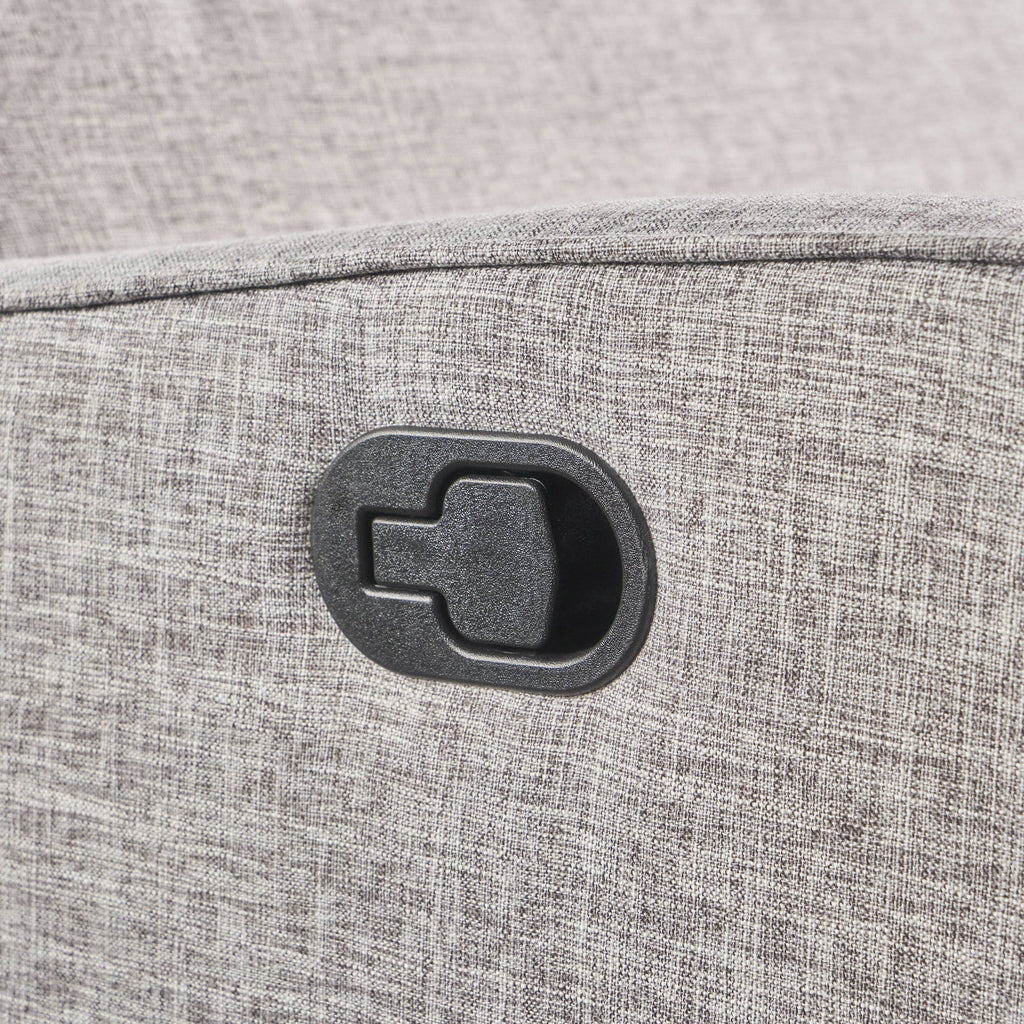 Gray Buttoned Fabric Reclining Loveseat I8947
