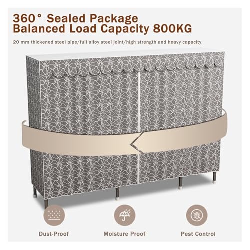 Portable Freestanding Fabric Wardrobe with Clothes Rail And Shelves L467