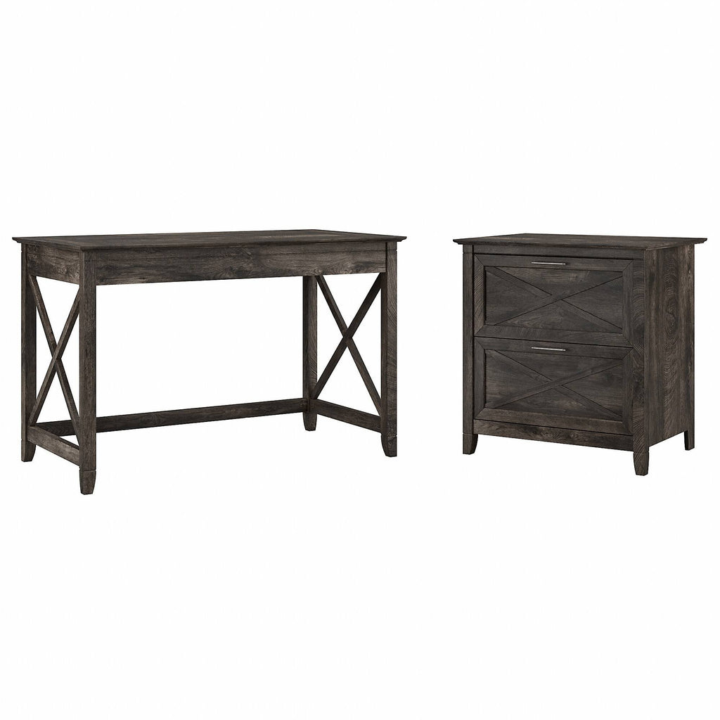48-Inch Writing Desk with Lateral File Cabinet Y72596