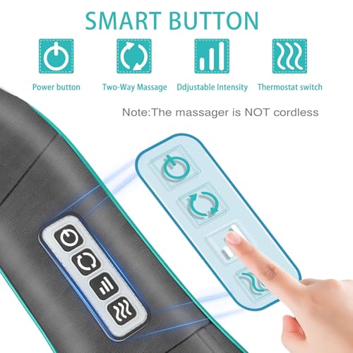Shiatsu Back and Neck Massager with Heat, Electric Massage Pillow V70049