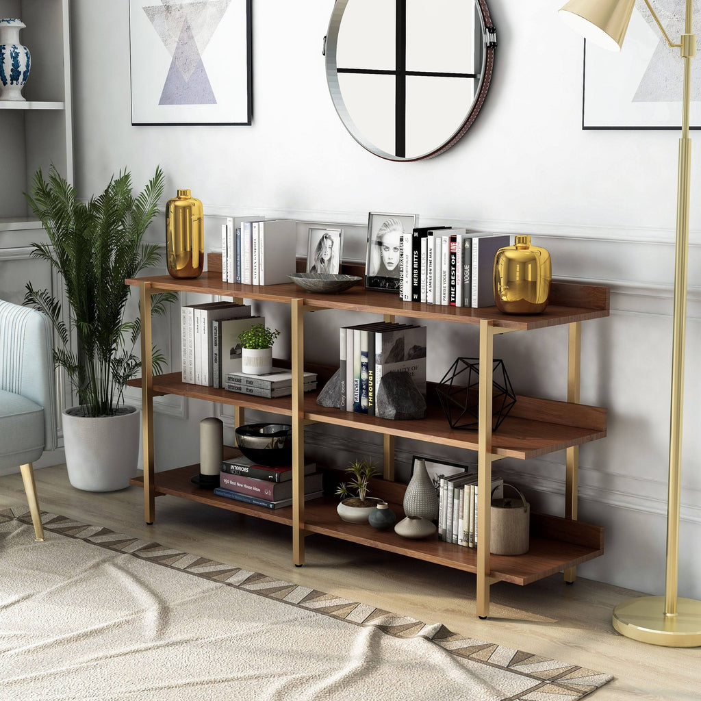 Gold Metal Wide Display Shelf H401