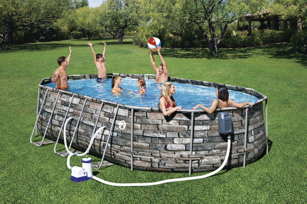 20' Power Steel Oval Above Ground Pool Z636074