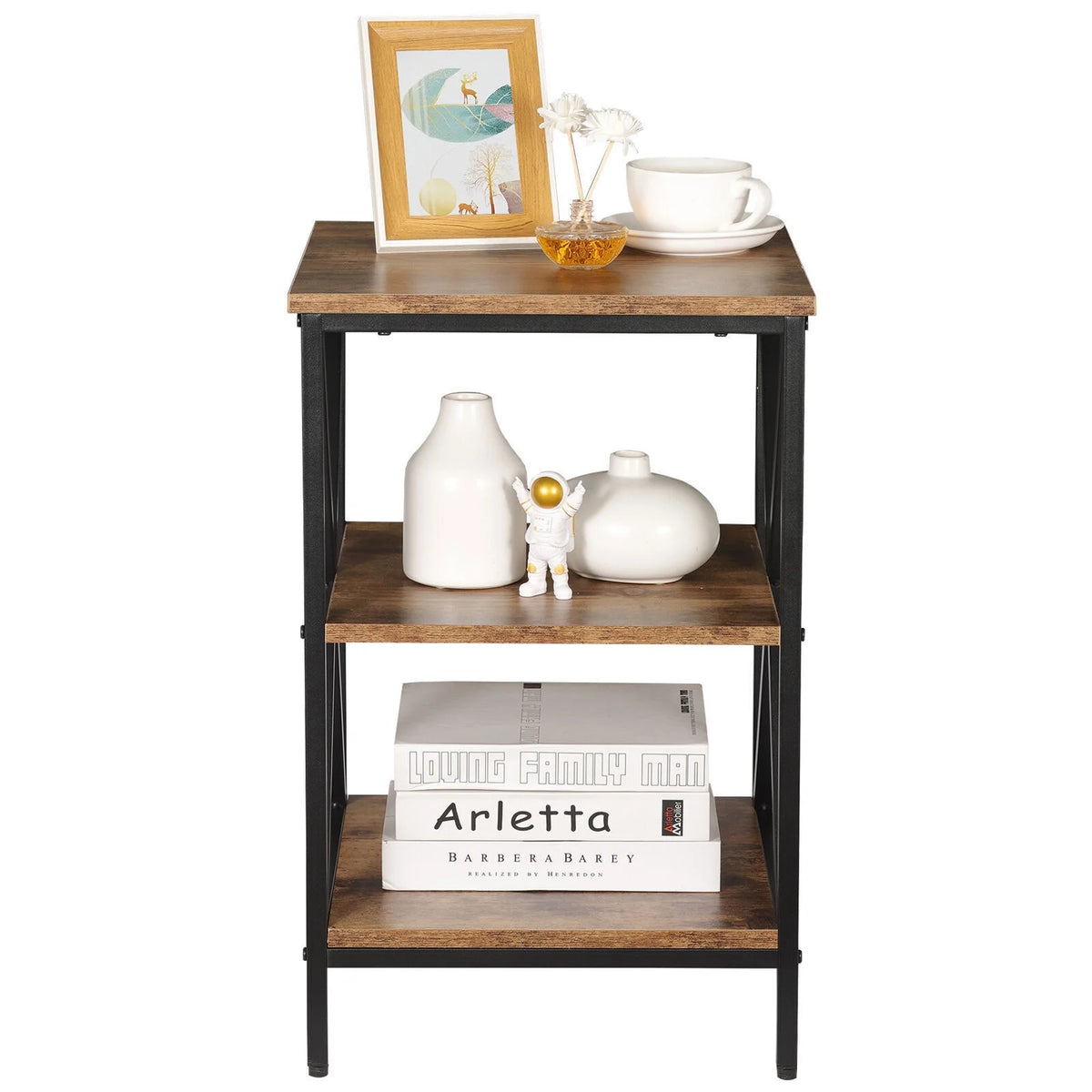 X-shaped Legs 3-Tier Side Table Y90323