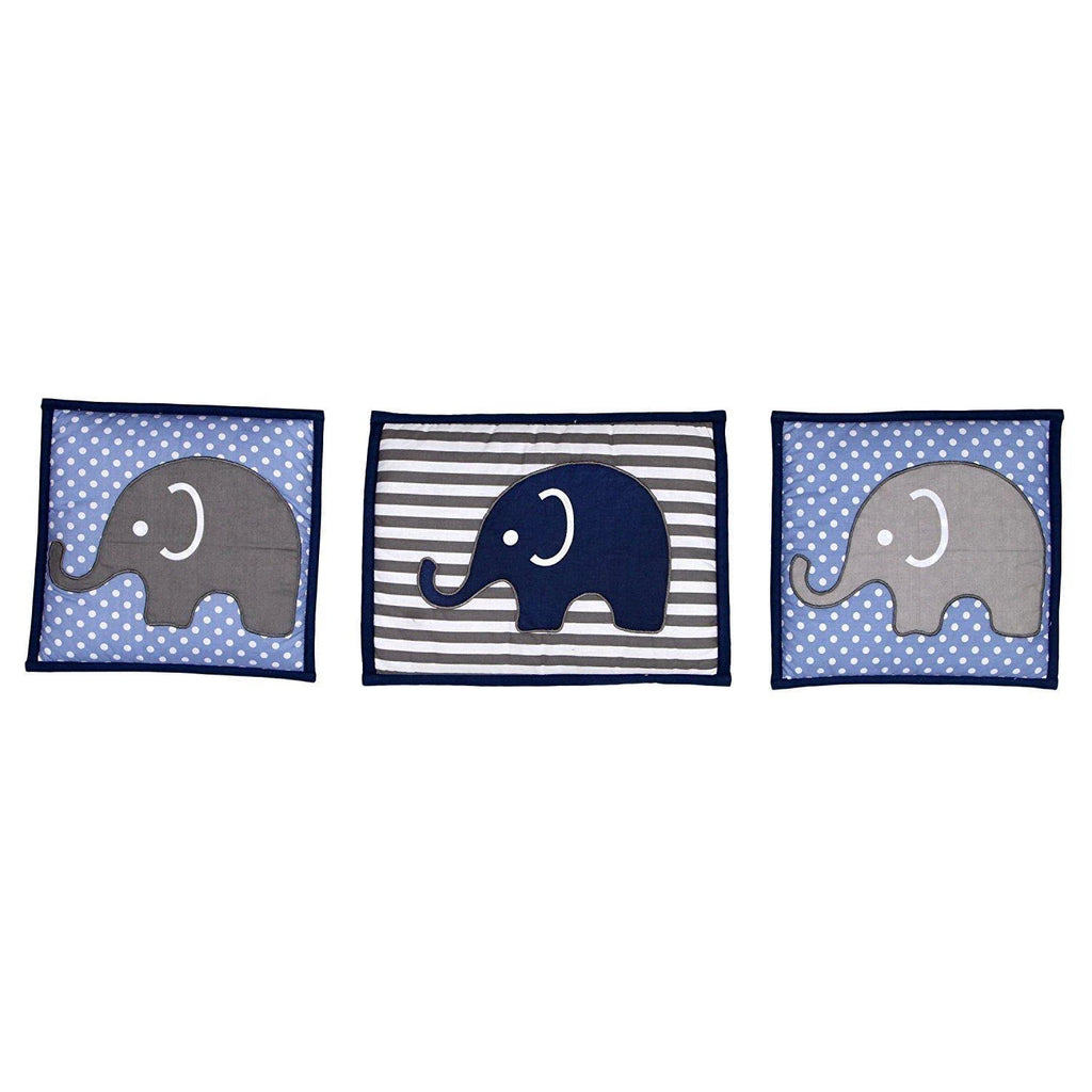 10 Piece Blue Gray Crib Bedding Set I8771