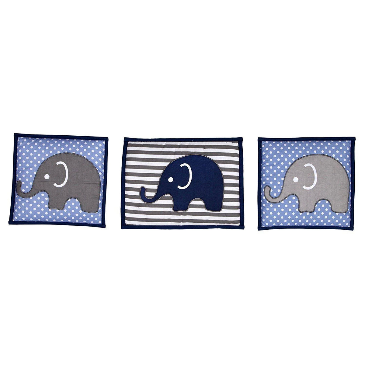 10 Piece Blue Gray Crib Bedding Set I8771