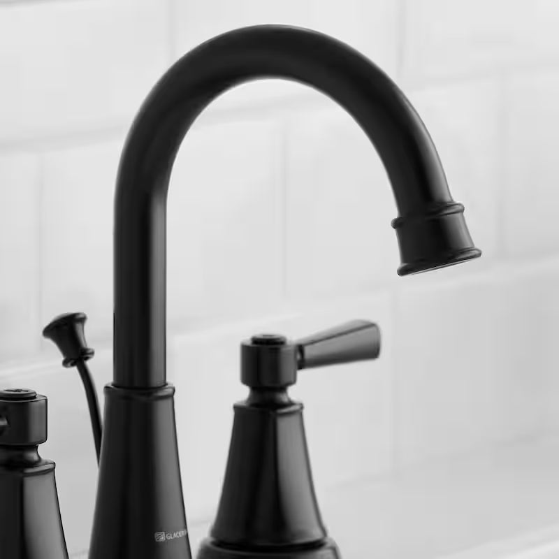 8 in. Widespread Double-Handle High-Arc Matte Black Bathroom Faucet A661
