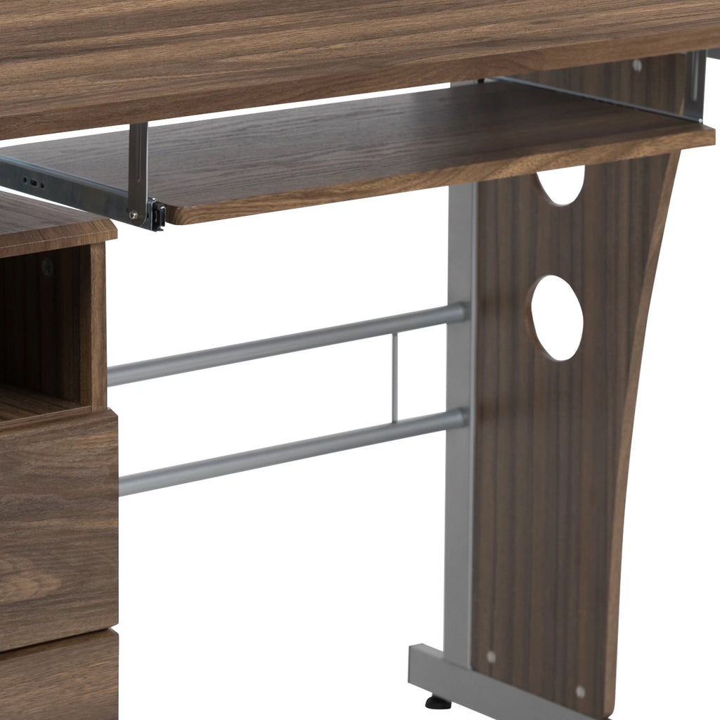 Rustic Walnut Desk with Three Drawer P162584