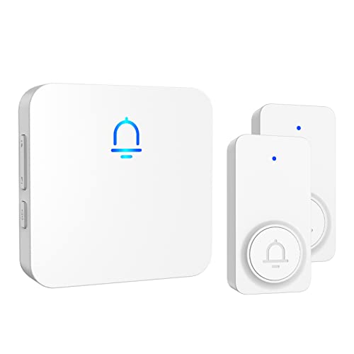 Wireless Doorbell with 2 Receiver, 1000ft Range, Waterproof, White R941