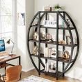 69" Tall 5 Tiers Rustic Brown Bookshelf Q342