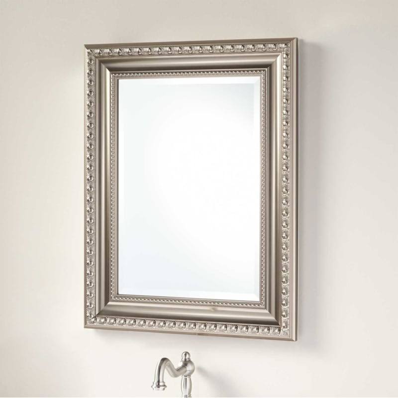 Brushed Nickel Framed Single Door Medicine Cabinet S842710