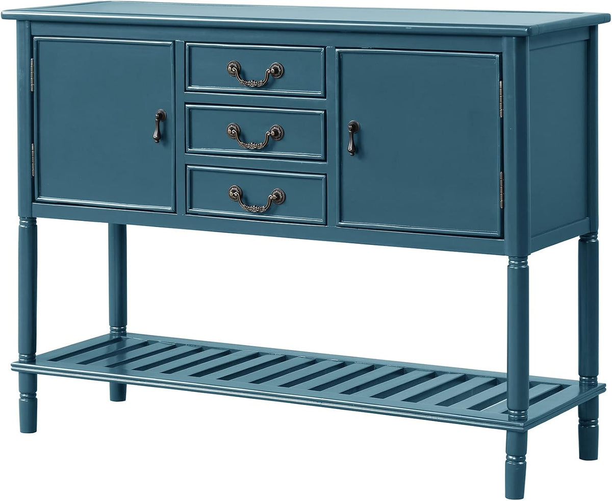 Solid Wood Console Table with 3 Drawers, 2 Cabinet and 1 Shelf W15390