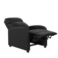 Black Faux Leather Pushback Recliner V791