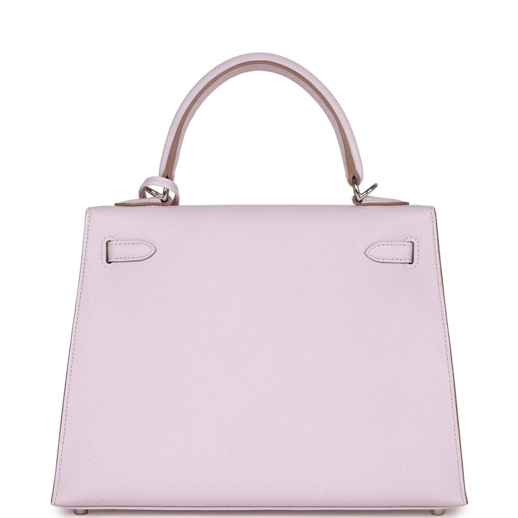 Mauve Pale Epsom Leather Handbag with Palladium Hardware G951