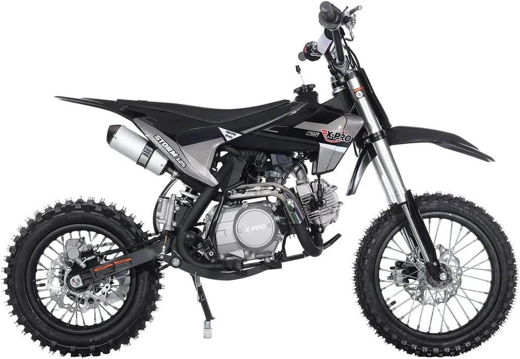 125cc Dirt Bike with 4-Speed Manual Transmission, Kick Start, 14"/12" Tires W77736